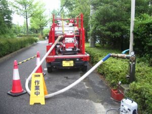 多摩市老人福祉施設　連結送水管耐圧試験