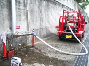 立川市福祉施設　連結送水管耐圧試験