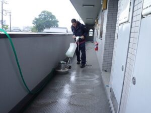 国立市　マンション　定期床清掃