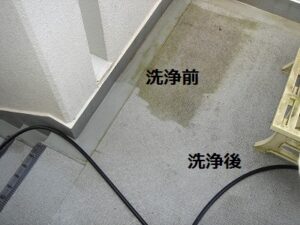 都内　マンション床面高圧洗浄