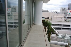 東京都大田区ビル　高所ガラス外面清掃