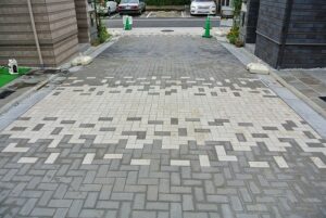 戸建て住宅共用インターロッキングの洗浄